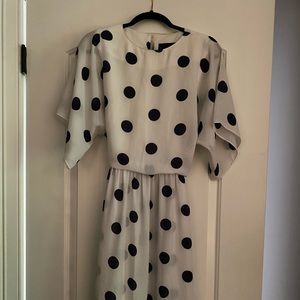 Starlo Midi Dress Polka Dot White/blue Size 11/12